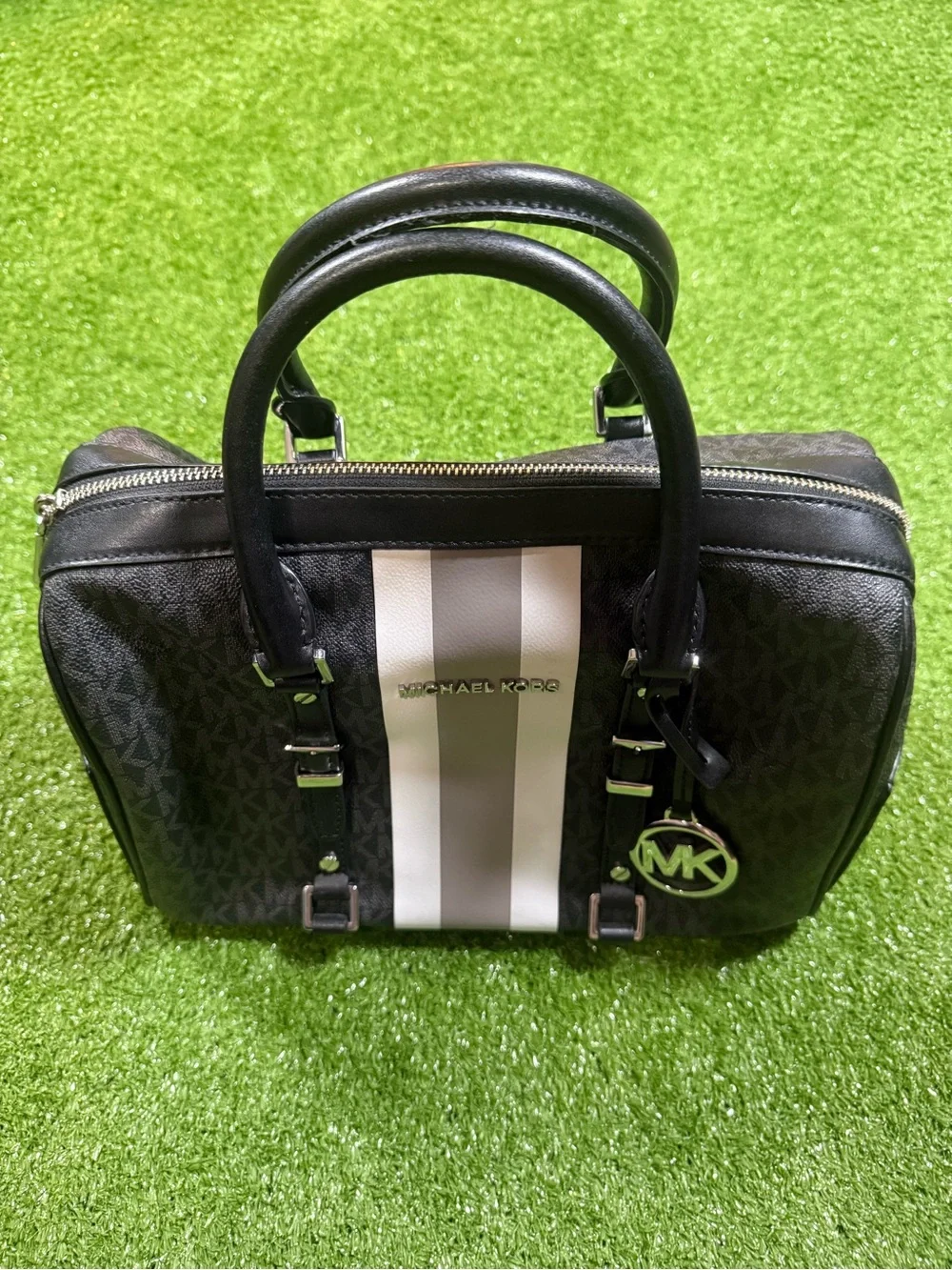 Michael Kors Black Monogram Double-Handle Briefcase